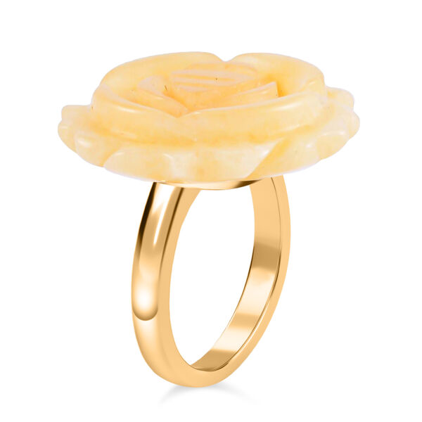 2er Set - Handgeschnitzer Gelber Quarzit Ring und Anhänger mit Kette, (Größe 16.00), goldfarben, ca. 30.00 ct image number 4