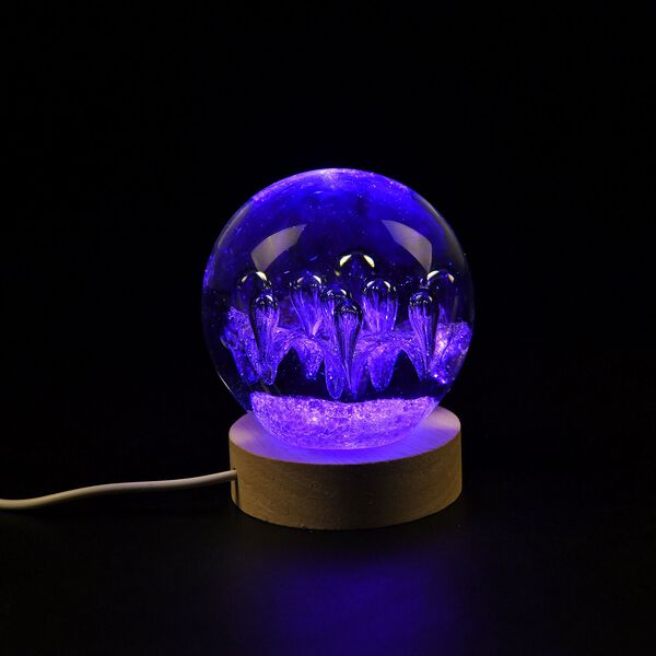 Glasball mit LED-Lichtbasis &ndash; Gold image number 2