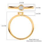 I2 Diamant Solitär Ring in Silber mit Gelbgold Vermeil image number 6