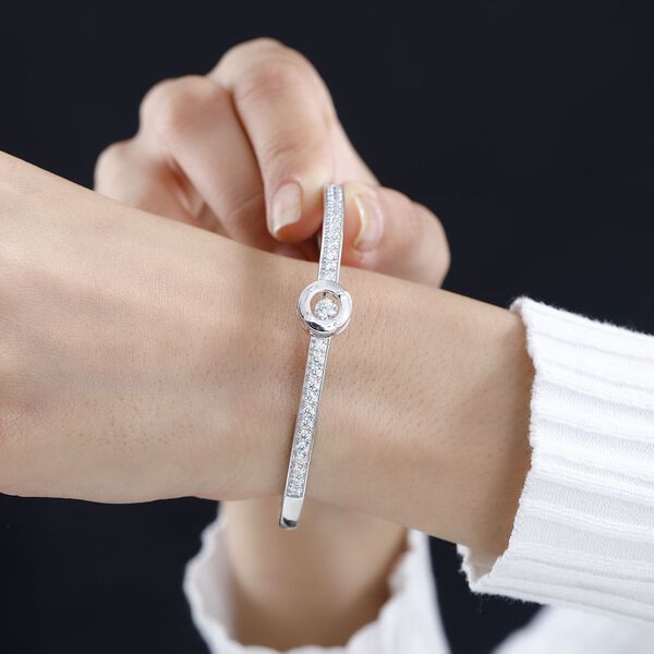 Moissanit Armreif, 925 Silber rhodiniert image number 3