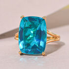 Capri-Blau Triplett Quarz-Ring, 925 Silber vergoldet  ca. 11,06 ct image number 1