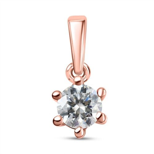 Moissanit Anhänger 925 Silber 750 Roségold Vermeil ca. 0,23 ct. image number 0