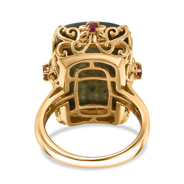 AAA Labradorit und Rhodolith Granat Ring - 18,80 ct. image number 6