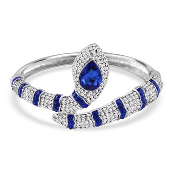 Blauer und wei&szlig;er Kristall-Armreif, 18 cm