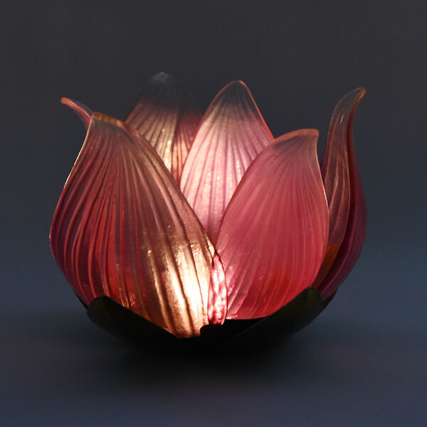 Solarlampe Gartendekoration, Gr&ouml;&szlig;e 23x23x17 cm, Rosa image number 1