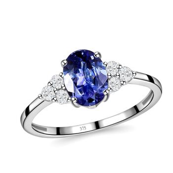 AA Tansanit und Moissanit Ring - 0,77 ct.