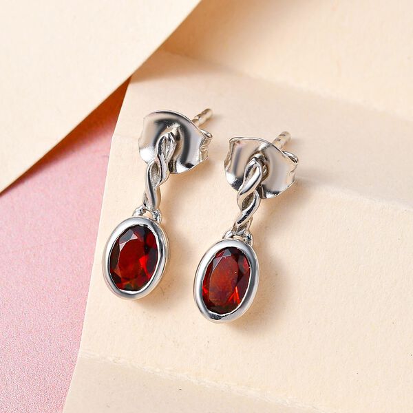 Kirschcitrin Ohrringe, 925 Silber platiniert, ca. 0,71 ct image number 2