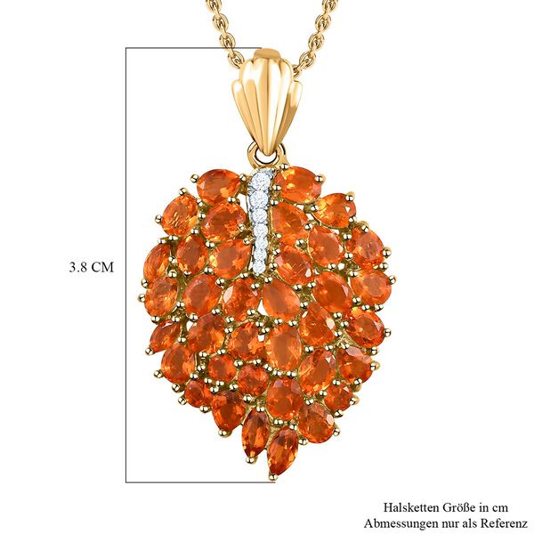 Maple Leaf Salamanca Feueropal und Zirkon Anhänger mit Kette image number 7