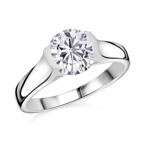 Moissanit Ring, 925 Silber platiniert - 2 ct. image number 0