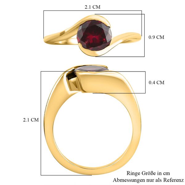 Rhodolith Granat-Ring, 925 Silber vergoldet  ca. 1,53 ct image number 7