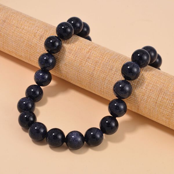 Blauer Sandstein flexiblel Halskette, Reiner Edelstahl ca. 1110.00 ct image number 1