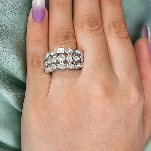 Handgearbeiteter Polki-Diamant-Ring - 1 ct. image number 3