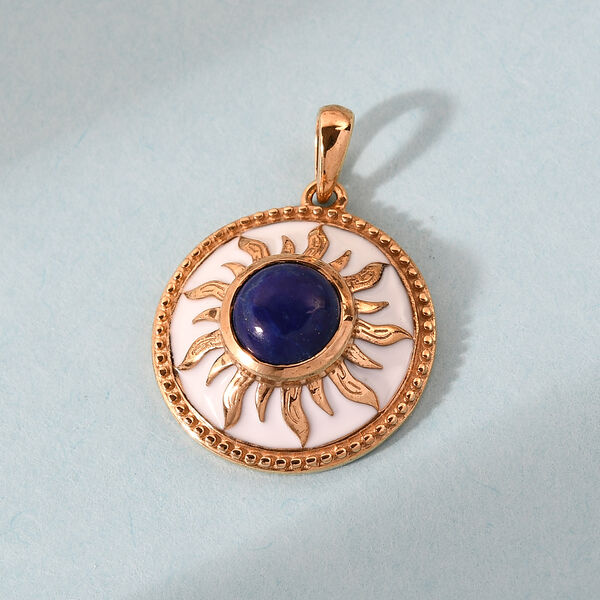 Lapislazuli Anh&auml;nger 925 Silber vergoldet ca. 2,27 ct image number 3