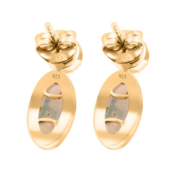 AA Nat&uuml;rliche, &auml;thiopische Welo Opal und Zirkon Ohrringe - 2,11 ct. image number 5