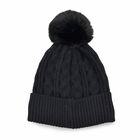 Strickmütze mit Bommel, weiches Mischgewebe, Einheitsgröße, Tiefschwarz