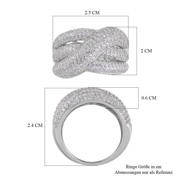 Wei&szlig;er Zirkon Ring, 925 Silber rhodiniert (Gr&ouml;&szlig;e 19.00) ca. 2.76 ct image number 7