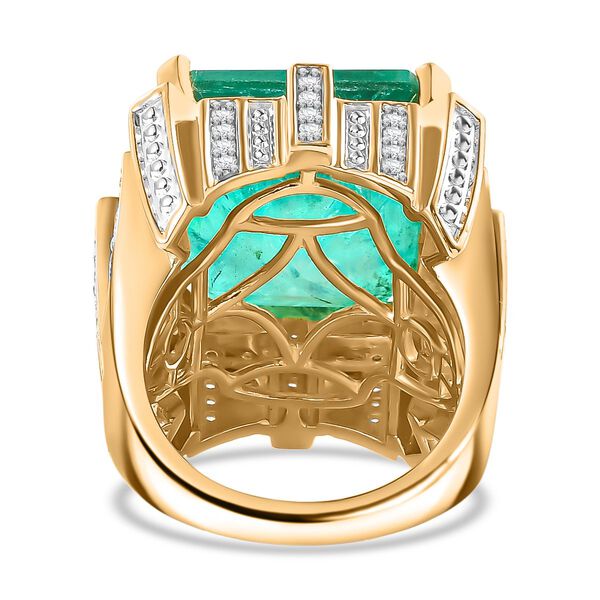 GP Royal Art Déco Kollektion - Smaragd Triplett Quarz, Zirkon und Kanchanaburi blauer Saphir-Ring - 24,02 ct. image number 6