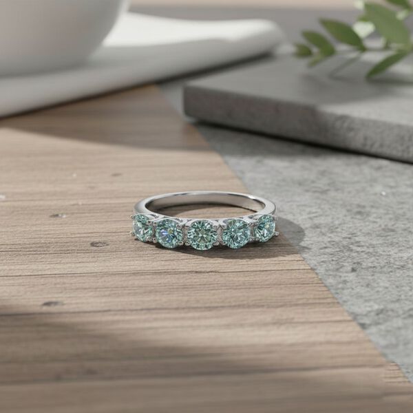 D'Joy blauer Moissanit Ring, 925 Silber rhodiniert - 1,50 ct. image number 2