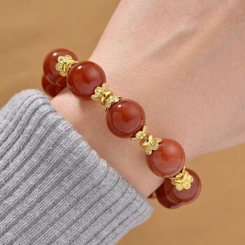 Flexibles, rotes Achat Armband - 190 ct.