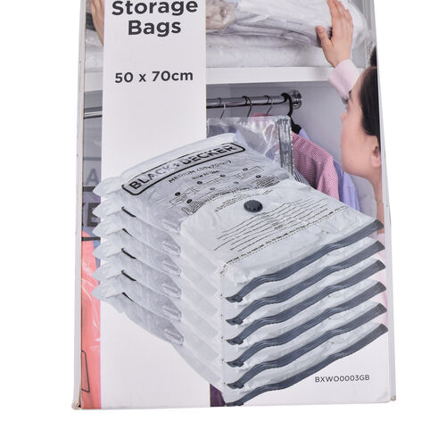 Black+Decker Vakuum-Aufbewahrungstasche, Medium 50x70cm, 6tlg. image number 1