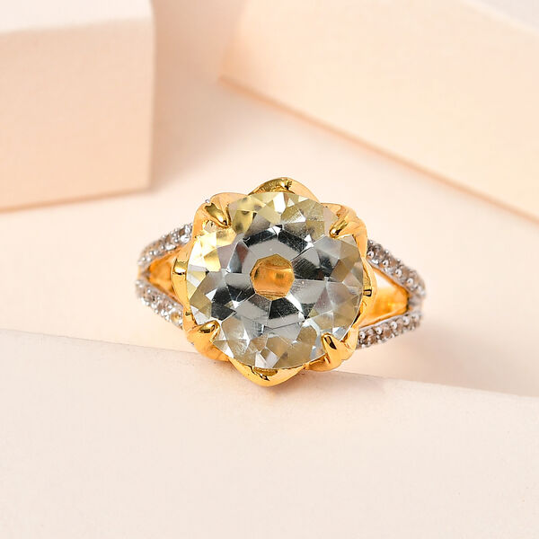 Prasiolith und Zirkon Ring - 8,06 ct. image number 2