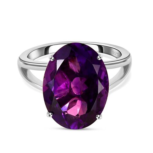 Afrikanischer Amethyst Solitär-Ring image number 0