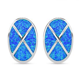 Simulierte blaue Opal Ohrringe