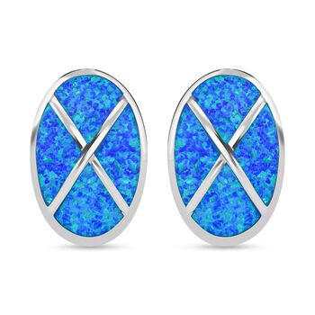 Simulierte blaue Opal Ohrringe