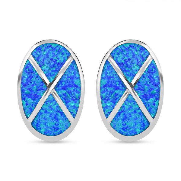 Simulierte blaue Opal Ohrringe