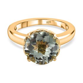 Prasiolith Solitär Ring - 3,41 ct.