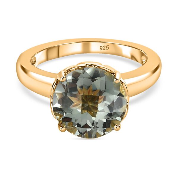 Prasiolith Solit&auml;r Ring - 3,41 ct.