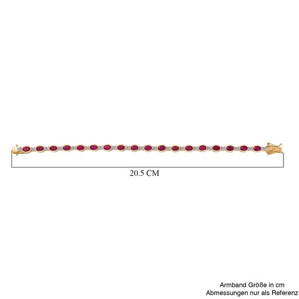 Königlicher Glamour- D'Joy Afrikanischer Rubin (Fissure gefüllt), Moissanit Armband ca. 19 cm 925 Silber Rhodiniert und 750 Gelbgold Vermeil ca. 13.41 ct image number 5