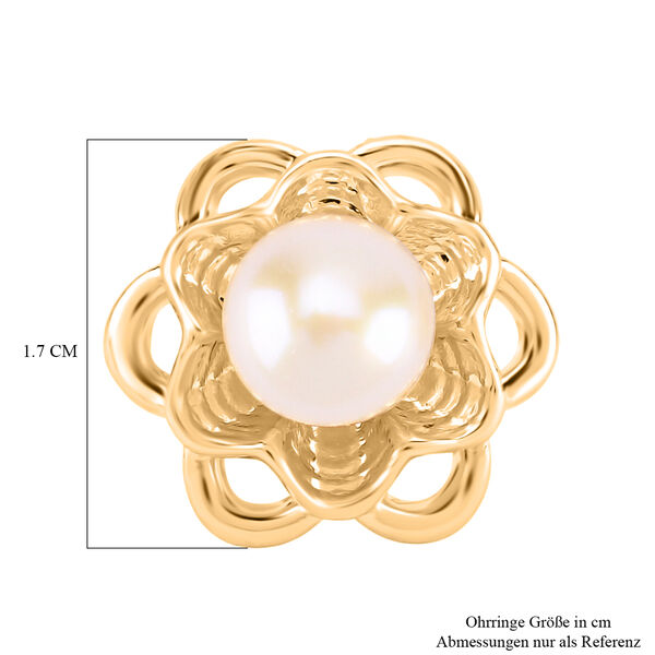 Weiße Süßwasser Perle Ohrringe Nickelfreies Messing Standard image number 4