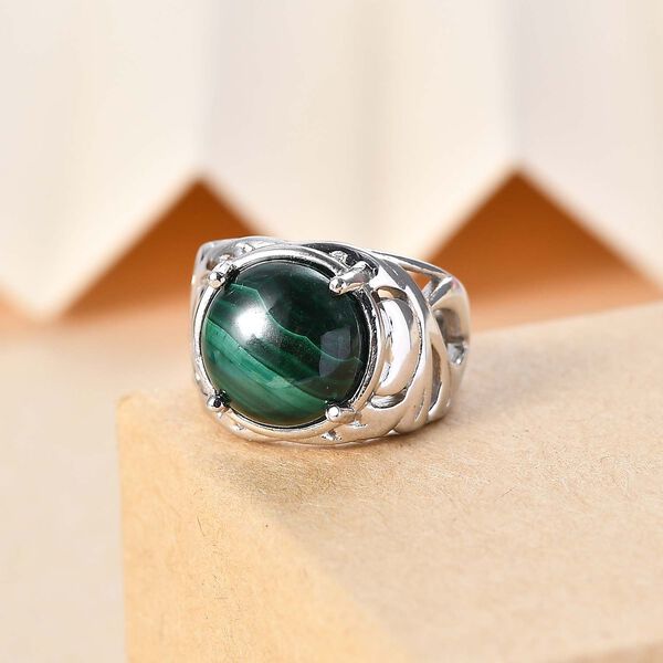 Malachit Ring Messing (Gr&ouml;&szlig;e 16.00) ca. 7,87 ct image number 2