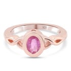 Premium Ilakaka Rosa Saphir Ring 925 Silber rosévergoldet (Größe 16.00)(Fissure gefüllt) ca. 1,10 ct
