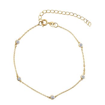 LUXURIANT DIAMOND - Lab Grown Diamant SI-GH Armband ca. 19 cm 925 Silber 750 Gelbgold vermeil ca. 0.25 ct