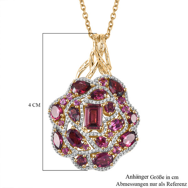 GP Italian Garden Kollektion- Rhodolith Granat und Kanchanaburi blauer Saphir-Anh&auml;nger mit 45cm Kette - 8,07 ct. image number 5