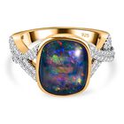 Boulder Opal Triplett und Zirkon Ring - 3,96 ct. image number 0