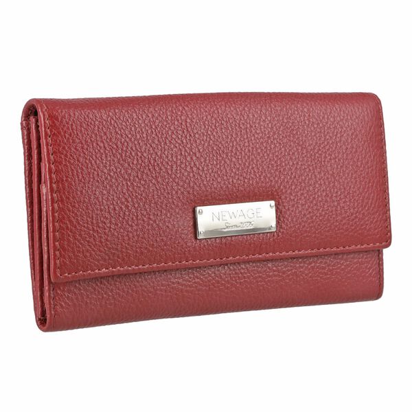 Moderne Geldb&ouml;rse aus 100% echtem Leder mit RFID Schutz, 18.5x10cm, Rot image number 4