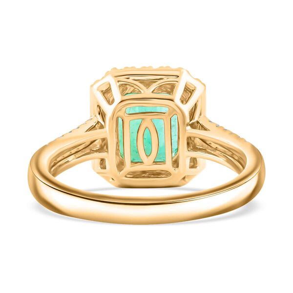 Iliana AAA Kolumbianischer Smaragd, Wei&szlig;er Diamant Ring 750 Gold (Gr&ouml;&szlig;e 17.00) ca. 3,30 ct image number 3