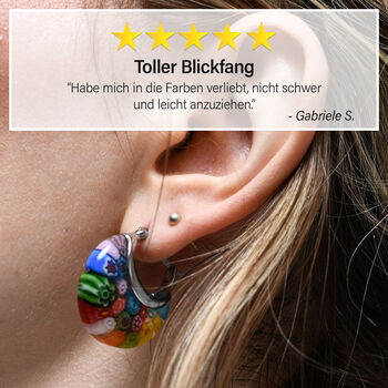 5er-Set Huggie-Ohrringe im Murano-Stil