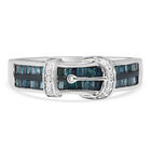 Blauer und Weißer Diamant Schnalle Ring 925 Silber platiniert  ca. 0,50 ct image number 0
