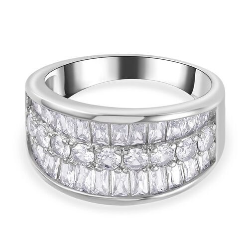 Weißer Zirkonia Ring, (Größe 17.00), silberfarben, ca. 4.00 ct image number 0