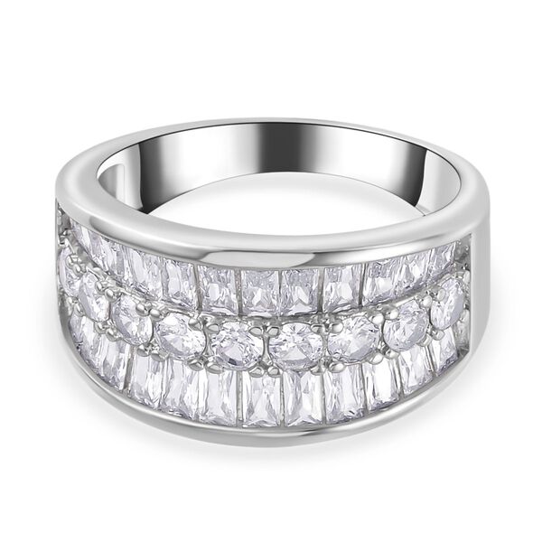 Weißer Zirkonia Ring, (Größe 17.00), silberfarben, ca. 4.00 ct image number 0