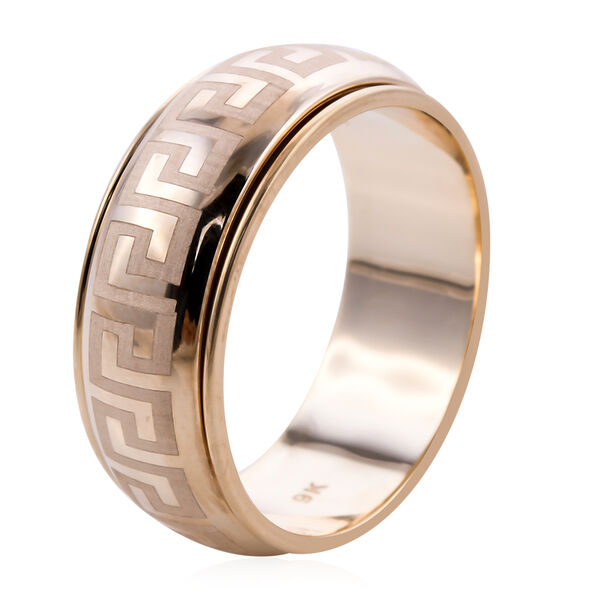 Griechischer Schlüssel Design Spinning-Ring 375 Gelbgold image number 3