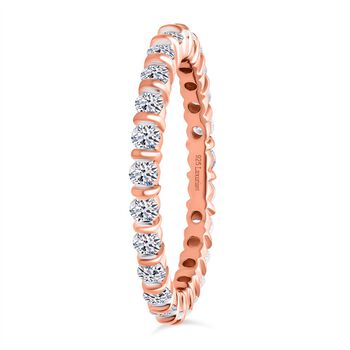 LUXURIANT DIAMOND - Lab Grown Diamant SI-GH Ring 925 Silber 750 Ros&eacute;gold Vermeil (Gr&ouml;&szlig;e 17.00) ca. 1.00 ct