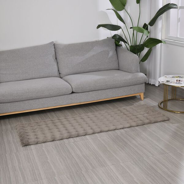 Moderner Teppich-L&auml;ufer, 60 x 180 cm, wei&szlig; image number 0