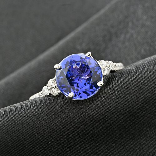 Rhapsody AAAA Tansanit, Weißer Diamant Ring 950 Platin (Größe 17.00) ca. 2,80 ct image number 1