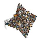 Mehrfarbiger Diamant-Ring 925 Silber platiniert (Größe 16.00) ca. 1,00 ct