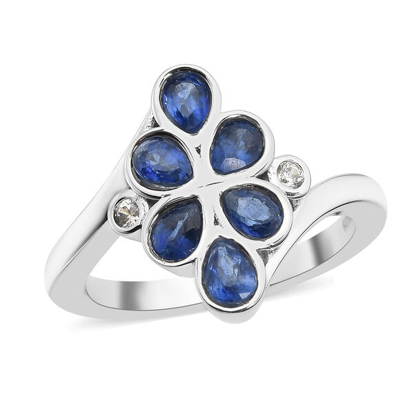 Kyanit und Zirkon Bypass Ring 925 Silber rhodiniert  ca. 1,15 ct image number 4